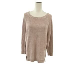 Express Outlet Pink and White Oversized Sweater Medium